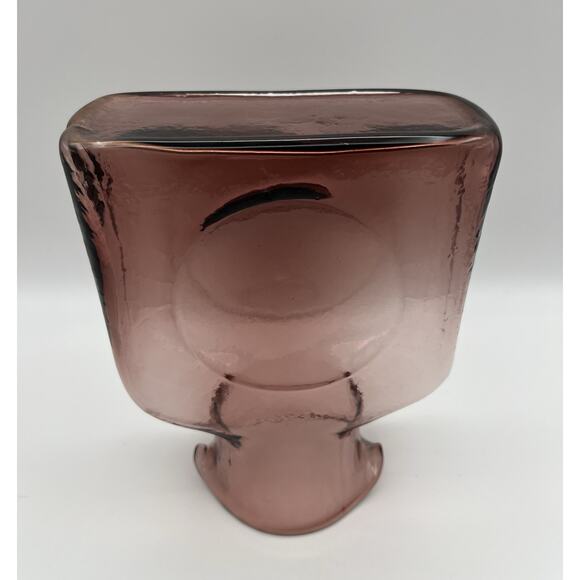 BLENKO Amethyst Purple Glass Double Spouted Water Pitcher Jug Caraf Bottle 8” - Picture 9 of 13